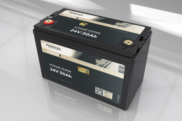 25,6V Lithium 50Ah LiFePO4 Premium Batterie |...