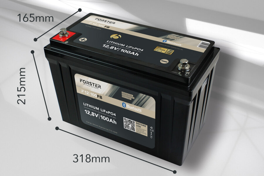 12,8V Lithium 100Ah Lithium Fishing Batterie | BMS | Smart Bluetooh | IP67